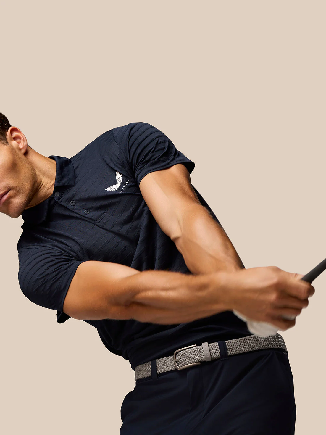 Golf Pinnacle Pique Gestreepte Polo - Mannen - Marineblauw - Image 4