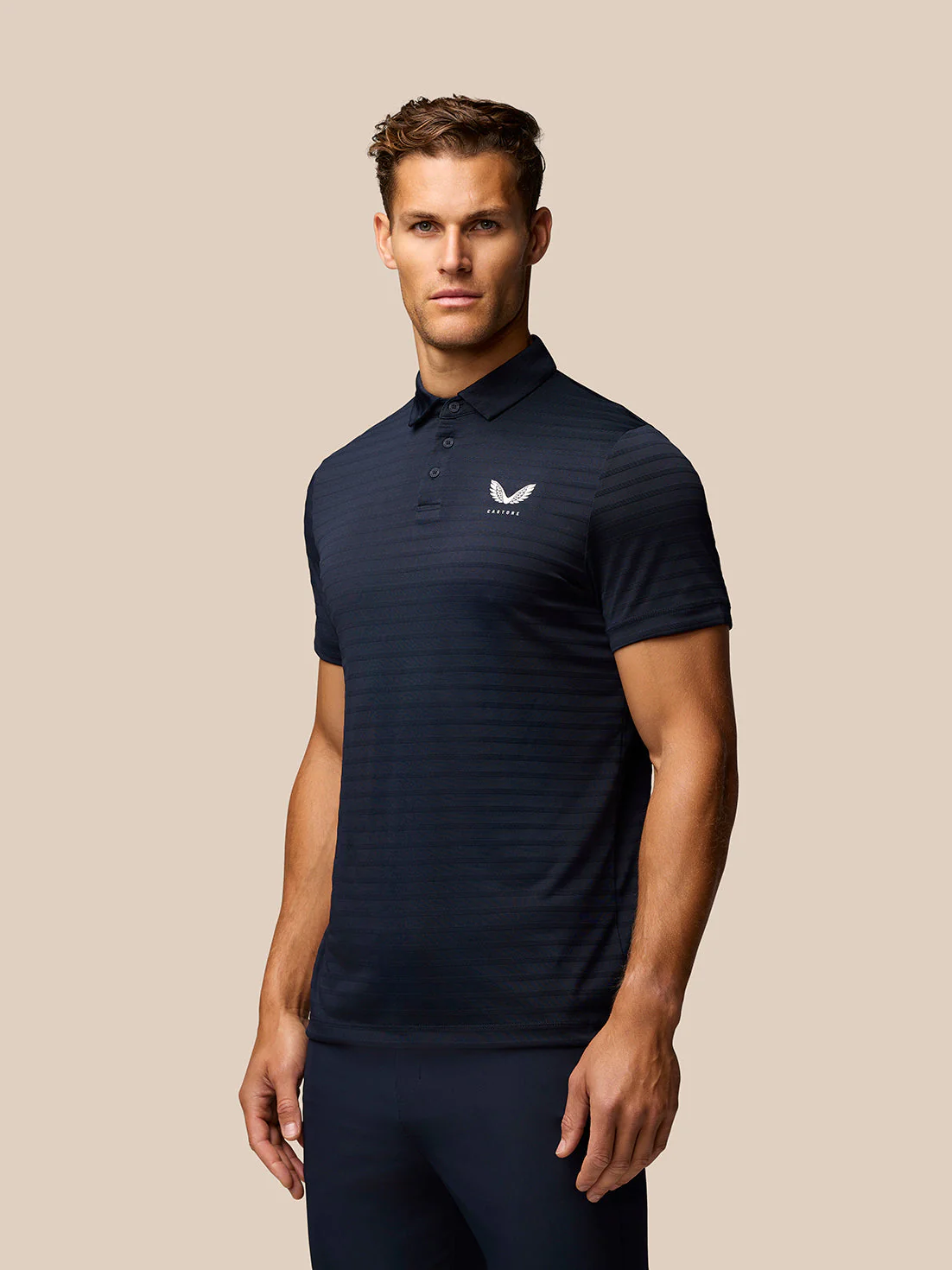 Golf Pinnacle Pique Gestreepte Polo - Mannen - Marineblauw - Image 5