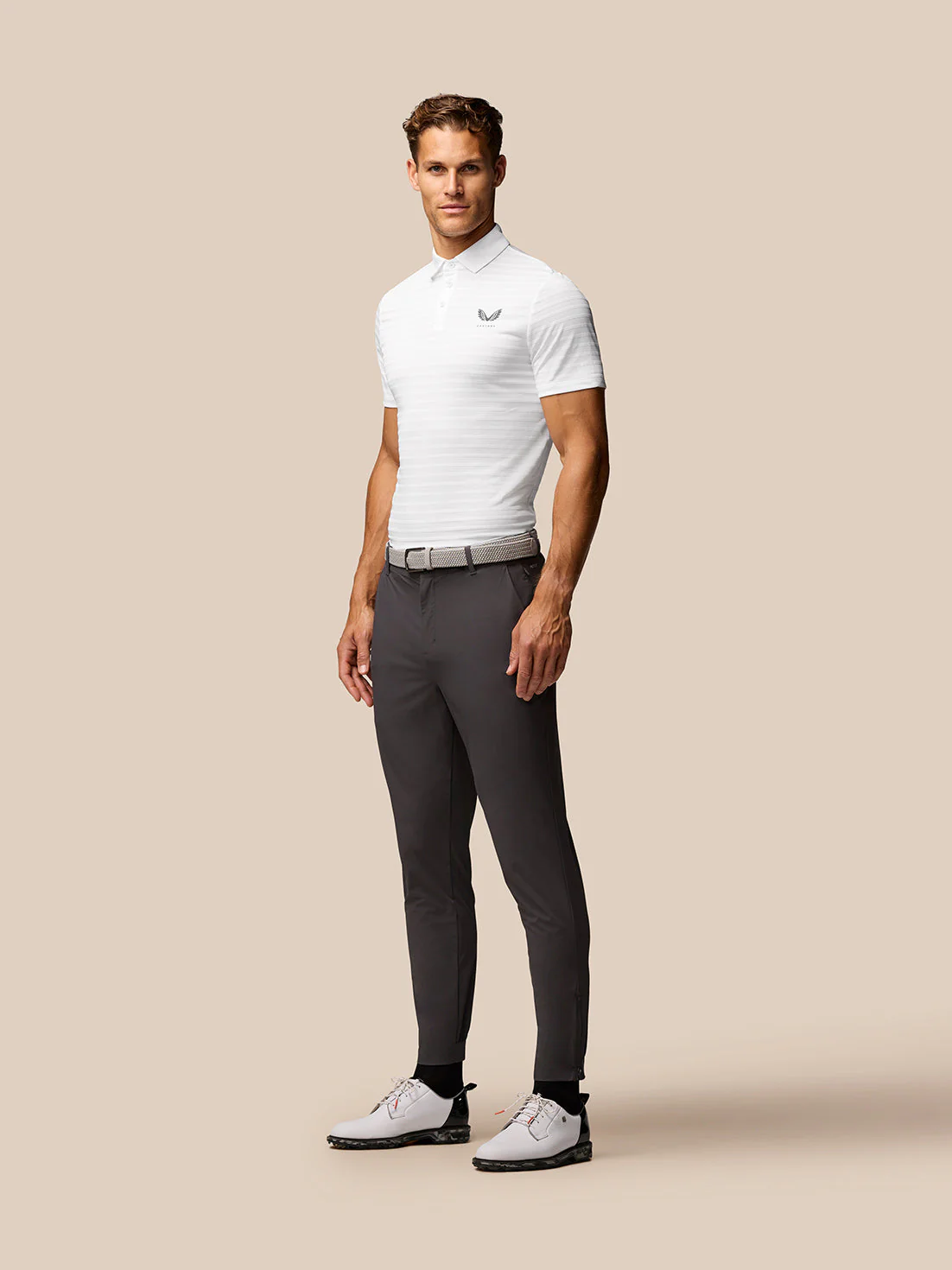 Golf Pinnacle Pique Gestreepte Polo - Mannen - Wit - Image 6